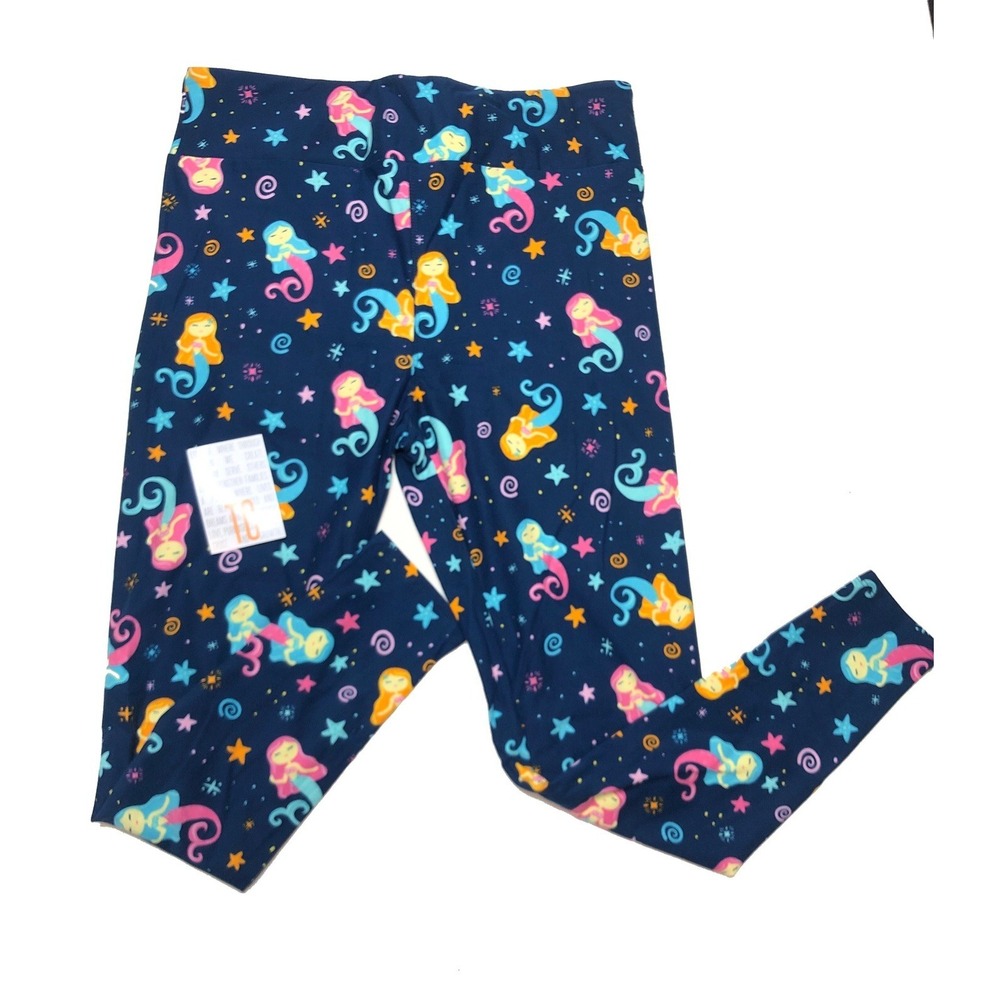 Tc Lularoe leggings multicolored Mermaids and Stars RARE Fits 12/18